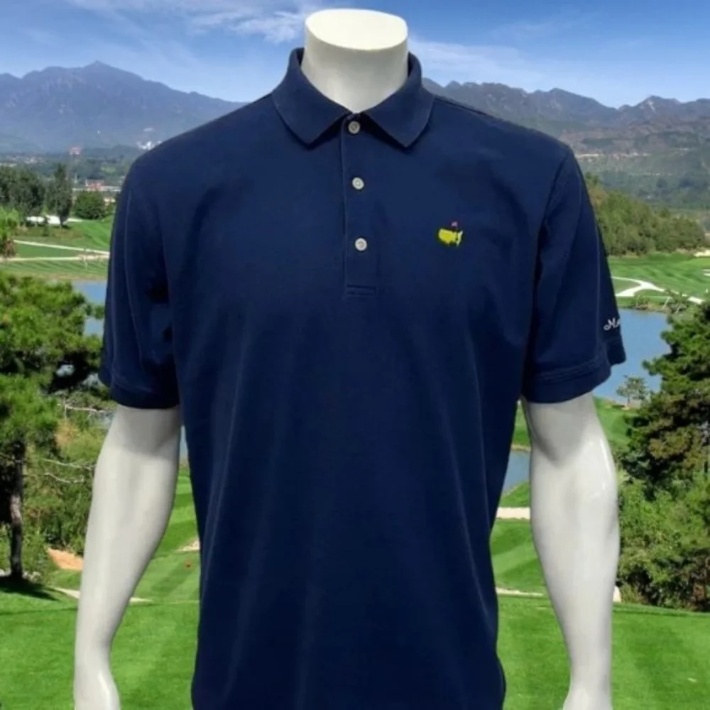 Masters Augusta National Golf Shop Polo Shirt L 60s 2-Ply Mercerized Size L Blue